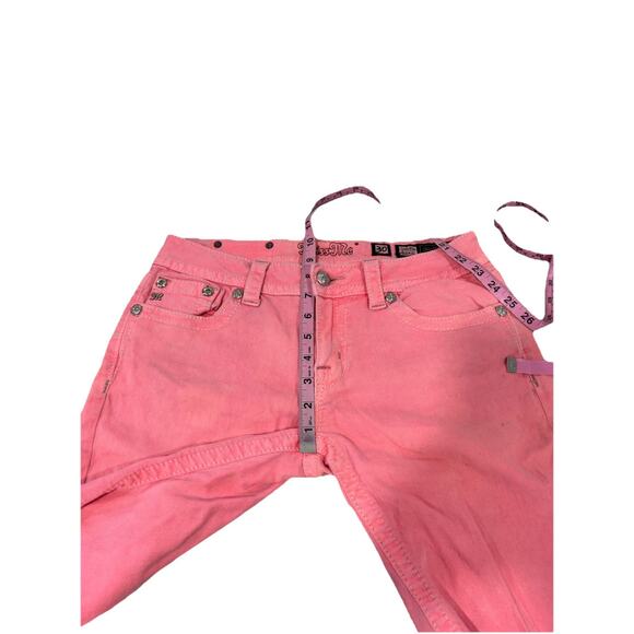 Miss Me Hot Corral Pink Bling Rhinestone Cross Pocket Bermuda Shorts Womens 30 - Picture 13 of 14